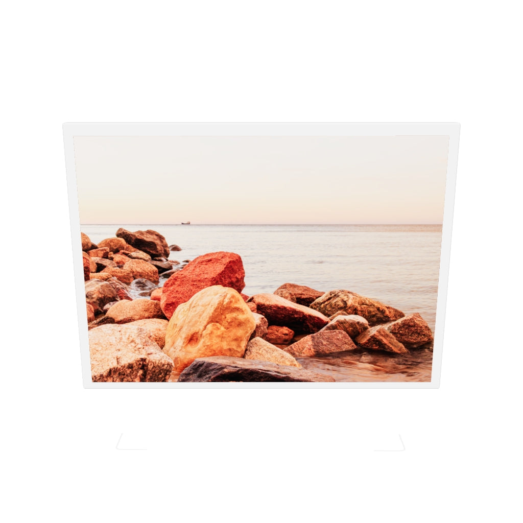 Plakat Nadmorski – Kamienie w blasku zachodu